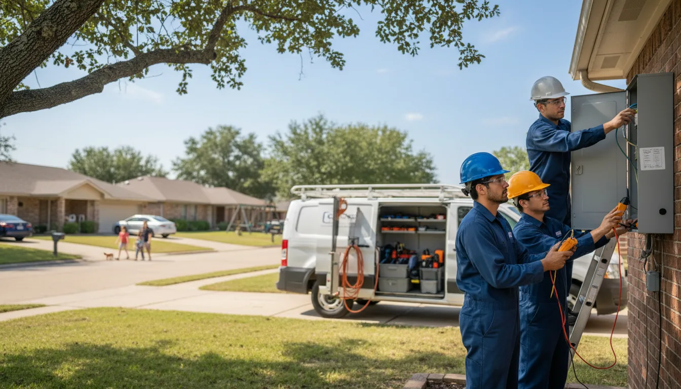Certified electrician providing emergency electrical services in London, TX